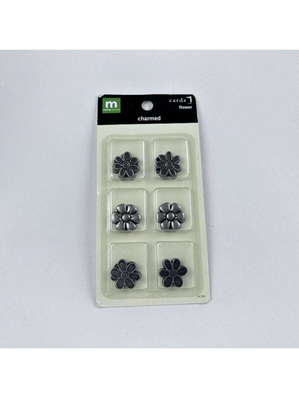Flower Metal Scrapbook Charms 0.5" Unopened Pack of 12 Making Memories Brand